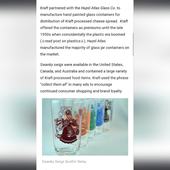 1950s Swanky Swig Juice Glasses, collectible / vintage/ antique, Bustling Betsy - Picture 3 of 16